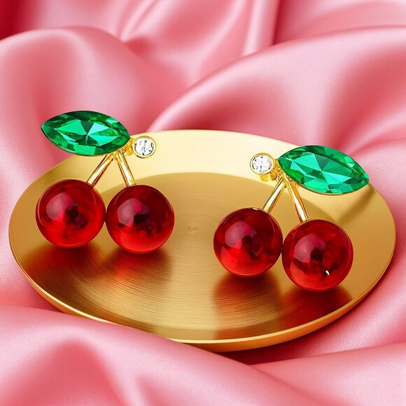🆕️Cute Cherry Stud Earrings ✨Dainty & Minimalist | 925 Sterling Silver Posts 🍒 - Picture 1 of 8